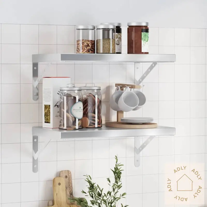 Vegghyller 2 Stk 50X30 Cm Sølv Rustfritt Stål