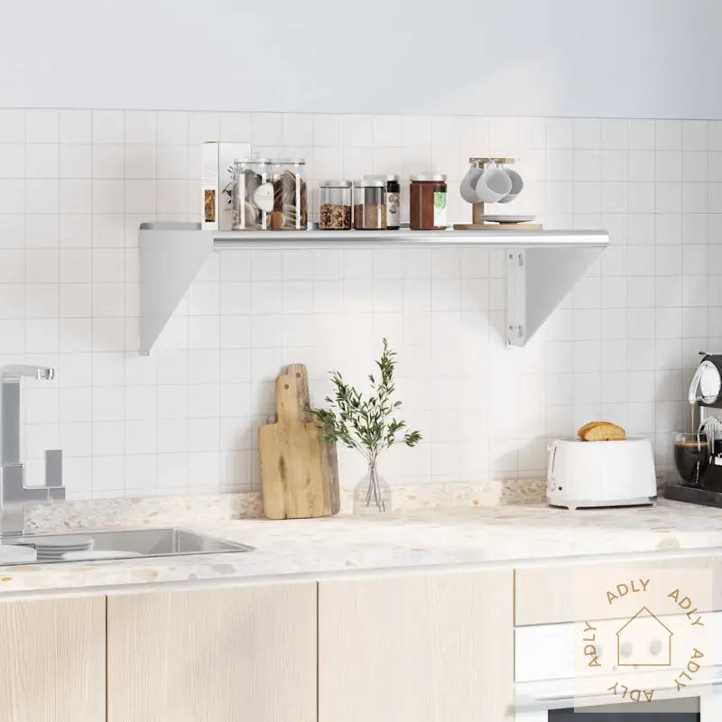 Vegghylle 100X45X31 Cm Sølv Rustfritt Stål