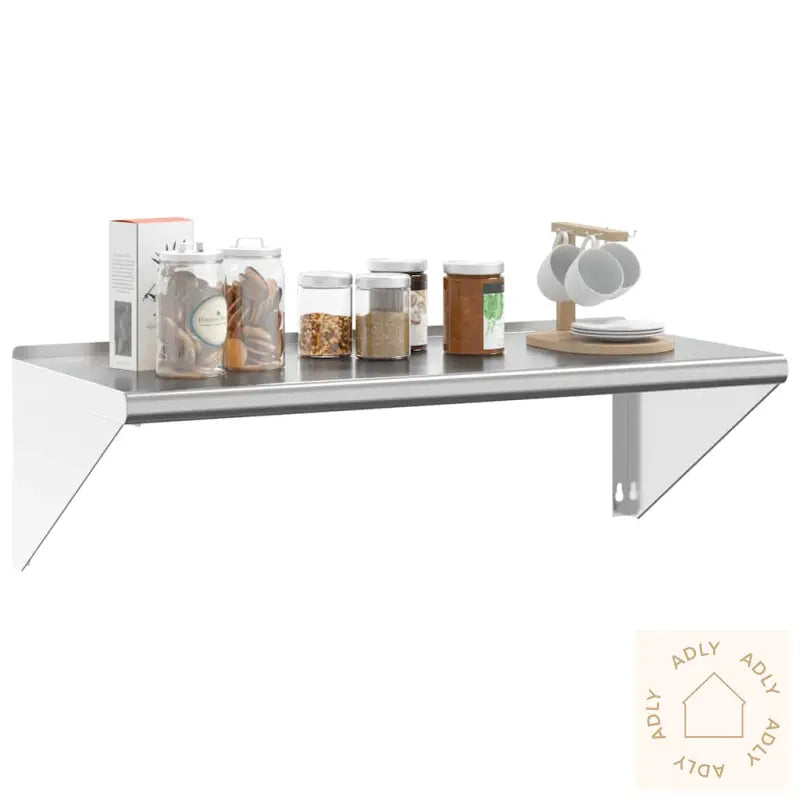 Vegghylle 100X45X31 Cm Sølv Rustfritt Stål