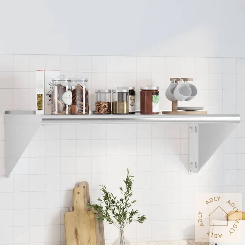Vegghylle 100X45X31 Cm Sølv Rustfritt Stål