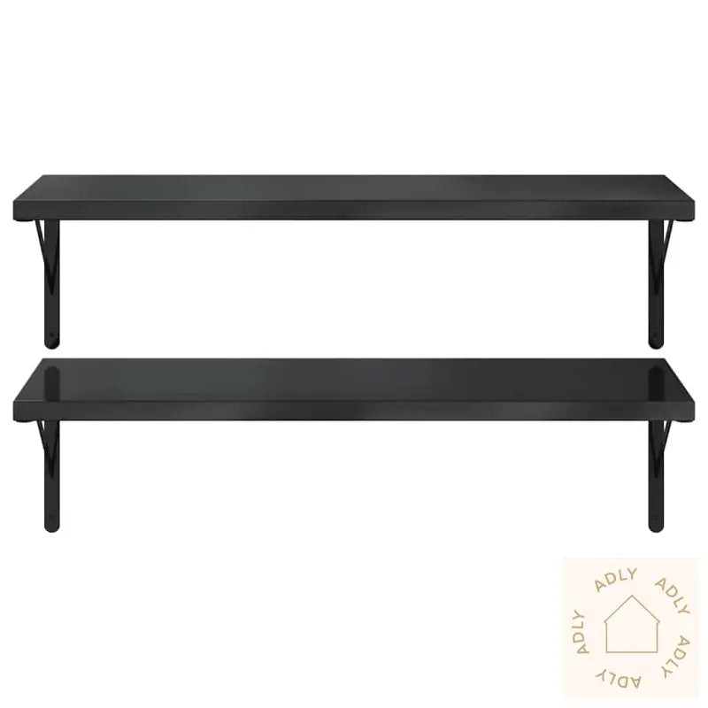 Vegghyller 2 Stk 100X40 Cm Svart Rustfritt Stål