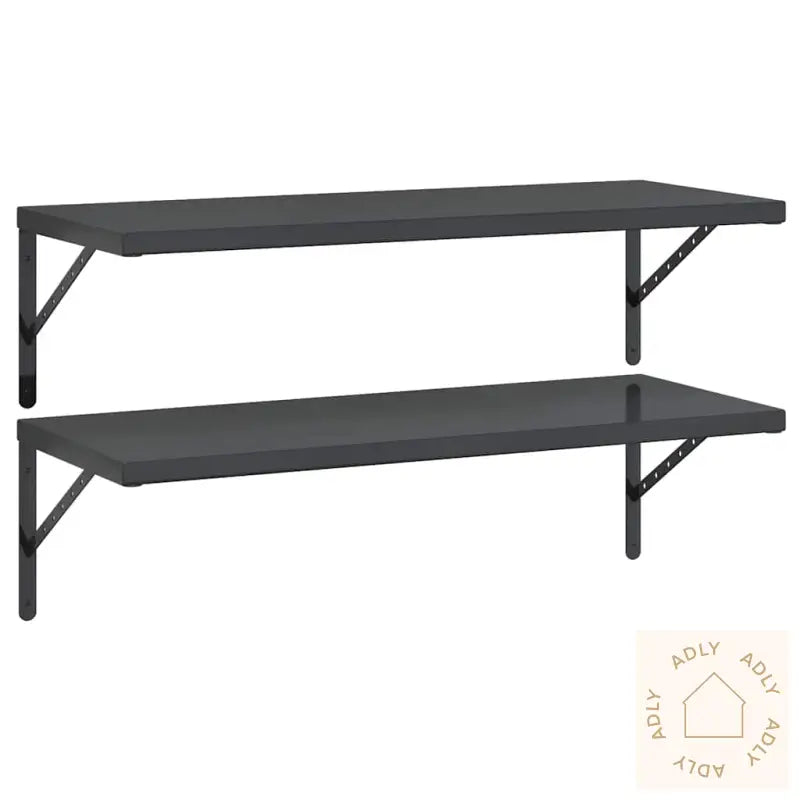 Vegghyller 2 Stk 100X40 Cm Svart Rustfritt Stål