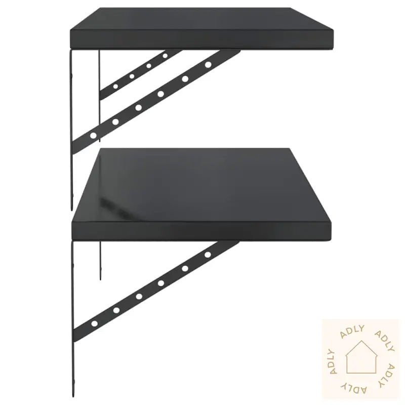 Vegghyller 2 Stk 100X40 Cm Svart Rustfritt Stål
