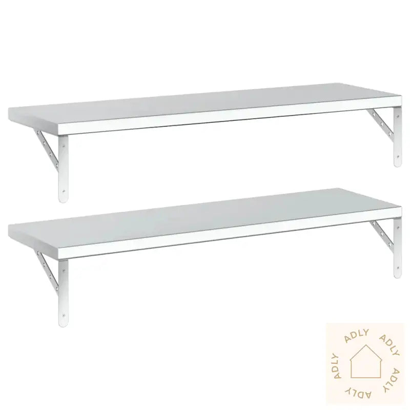 Vegghyller 2 Stk 100X30 Cm Sølv Rustfritt Stål
