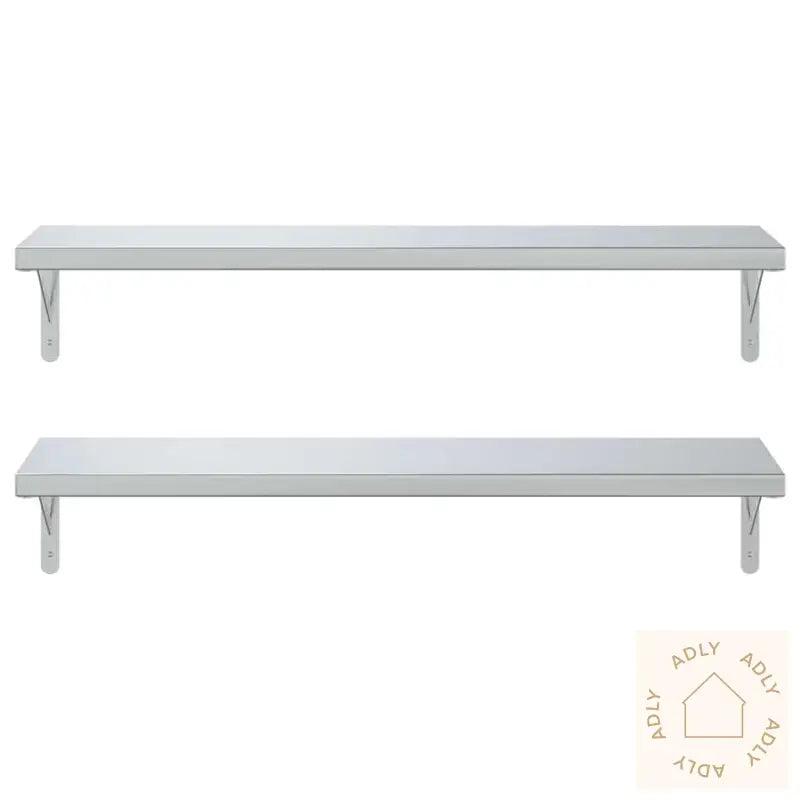 Vegghyller 2 Stk 100X30 Cm Sølv Rustfritt Stål