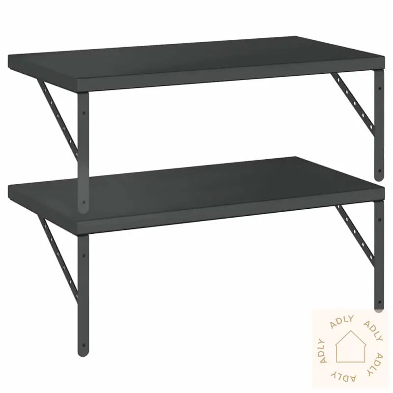Vegghyller 2 Stk 75X40 Cm Svart Rustfritt Stål