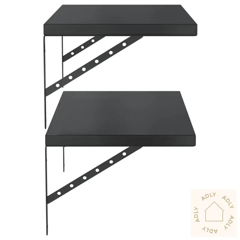 Vegghyller 2 Stk 75X40 Cm Svart Rustfritt Stål