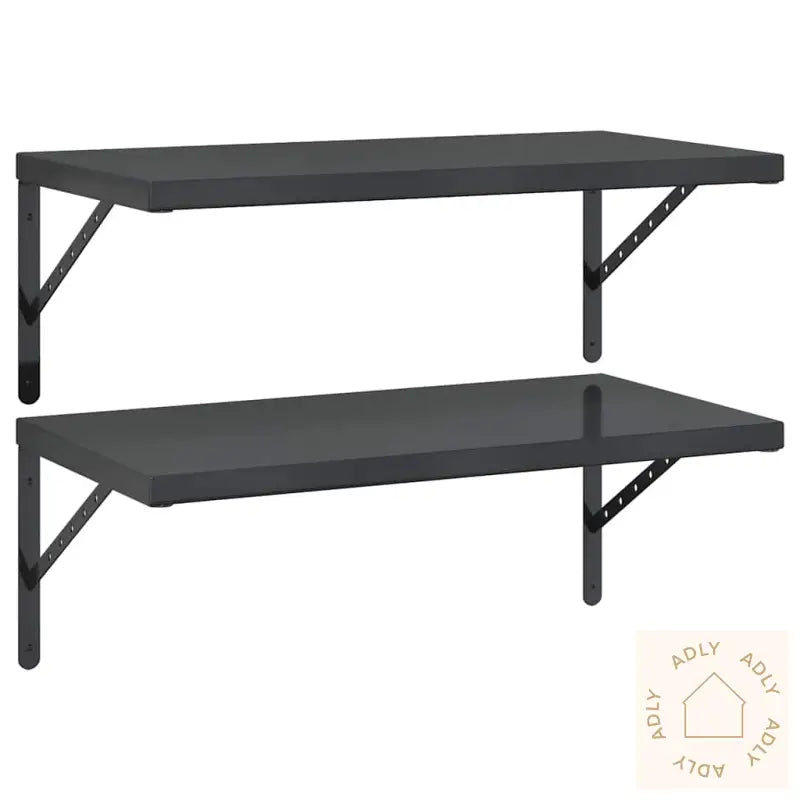 Vegghyller 2 Stk 75X40 Cm Svart Rustfritt Stål
