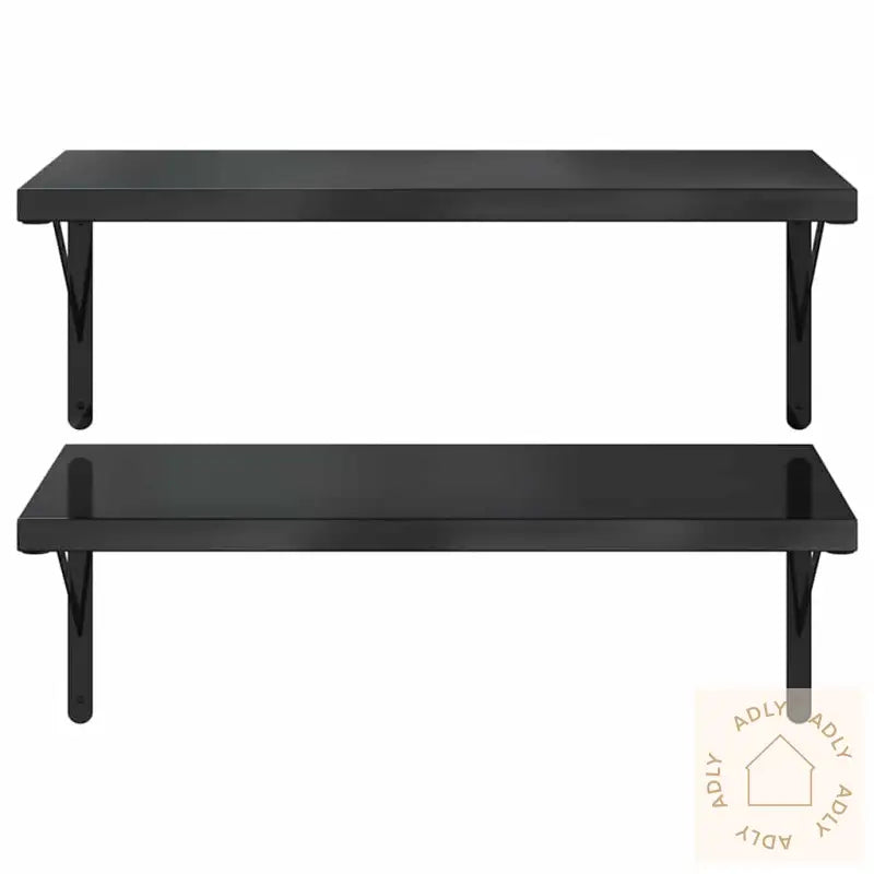 Vegghyller 2 Stk 75X40 Cm Svart Rustfritt Stål