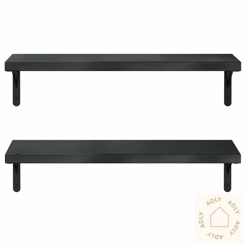 Vegghyller 2 Stk 75X23,5 Cm Svart Rustfritt Stål