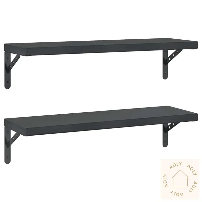 Vegghyller 2 Stk 75X23,5 Cm Svart Rustfritt Stål