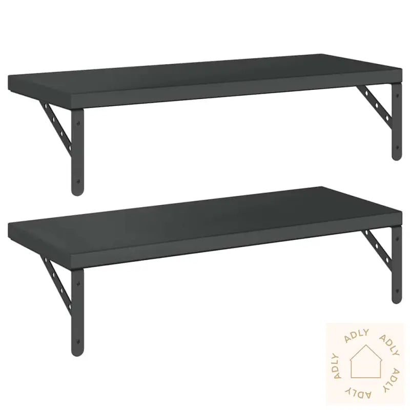 Vegghyller 2 Stk 75X30 Cm Svart Rustfritt Stål
