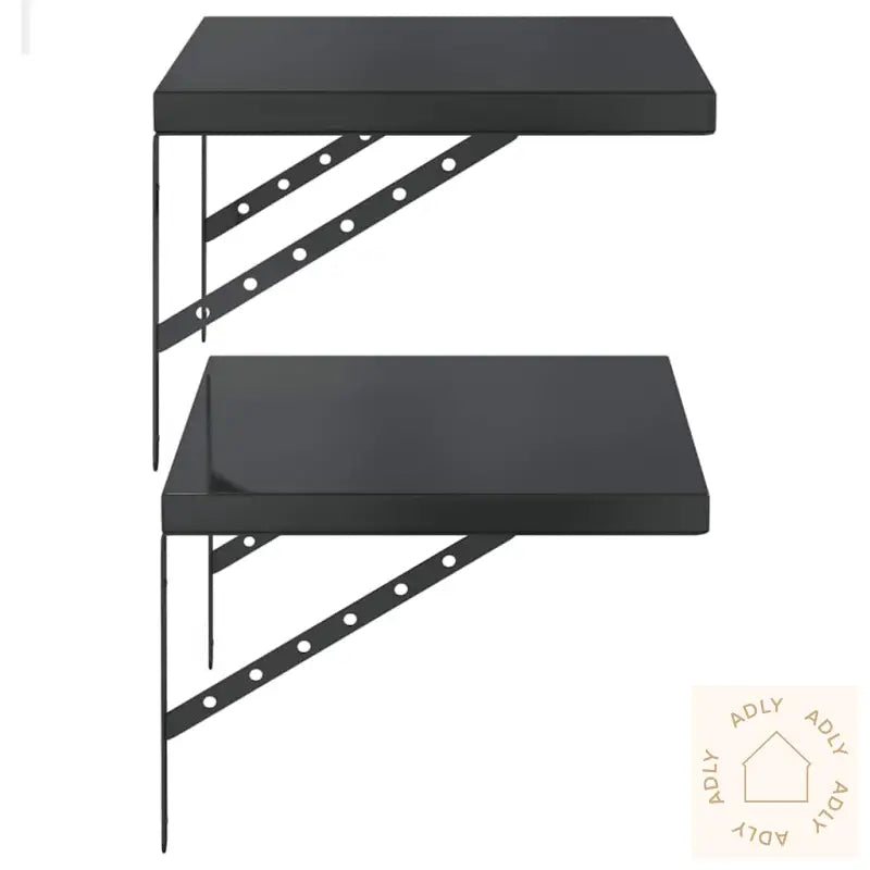 Vegghyller 2 Stk 50X40 Cm Svart Rustfritt Stål