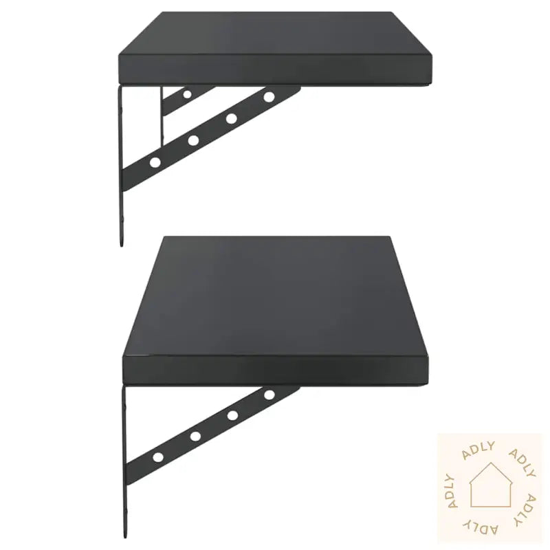 Vegghyller 2 Stk 75X30 Cm Svart Rustfritt Stål