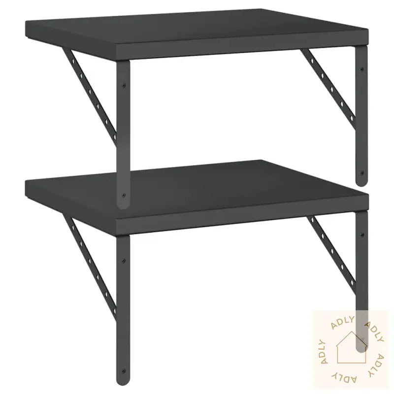 Vegghyller 2 Stk 50X40 Cm Svart Rustfritt Stål
