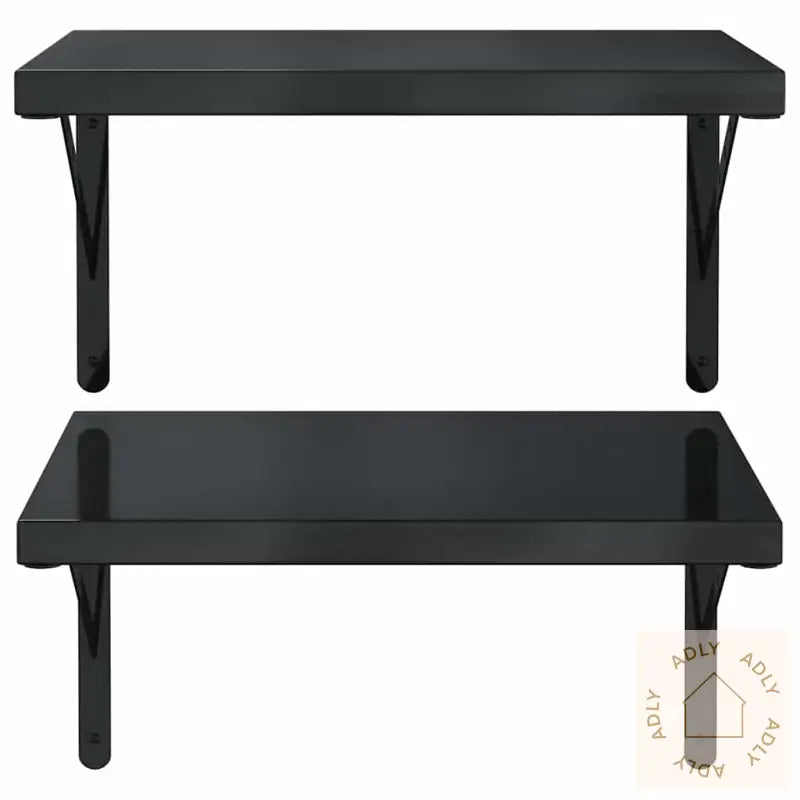 Vegghyller 2 Stk 50X40 Cm Svart Rustfritt Stål