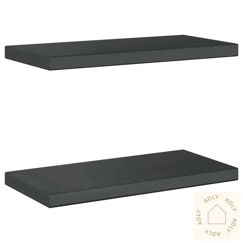 Vegghyller 2 Stk 50X23,5X3 Cm Svart Rustfritt Stål