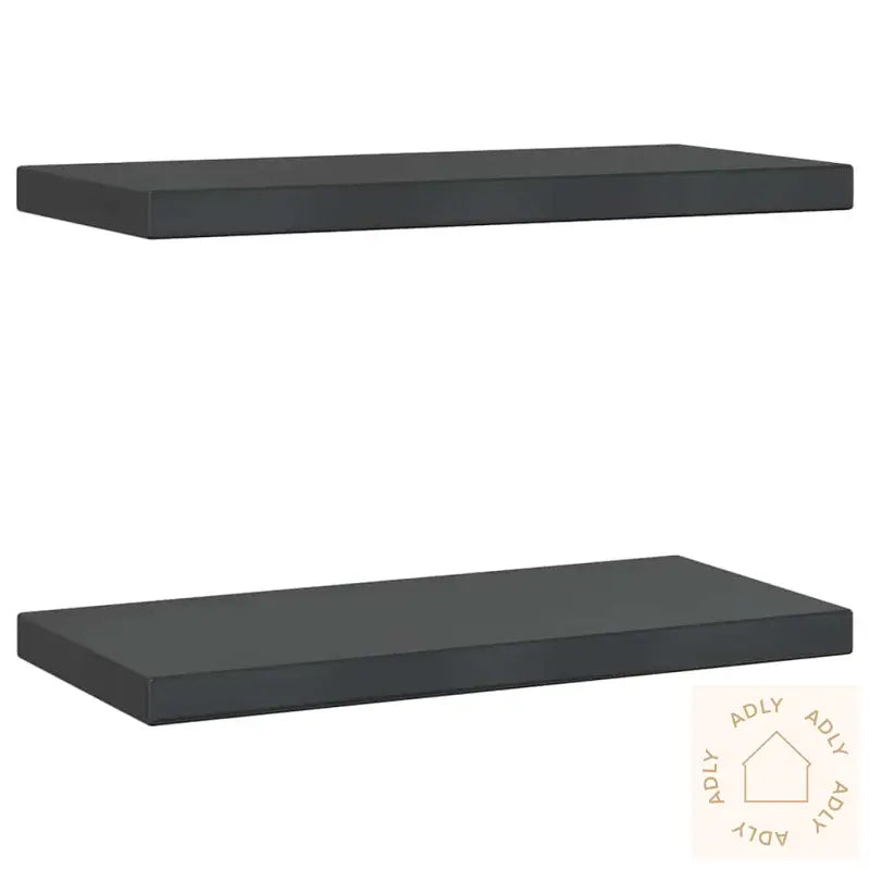 Vegghyller 2 Stk 50X23,5X3 Cm Svart Rustfritt Stål