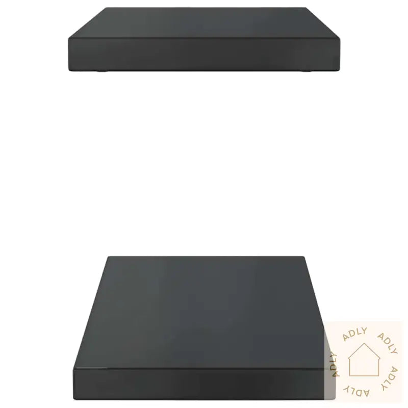 Vegghyller 2 Stk 50X23,5X3 Cm Svart Rustfritt Stål