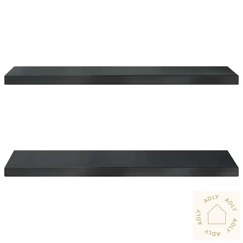 Vegghyller 2 Stk 100X30X3 Cm Svart Rustfritt Stål