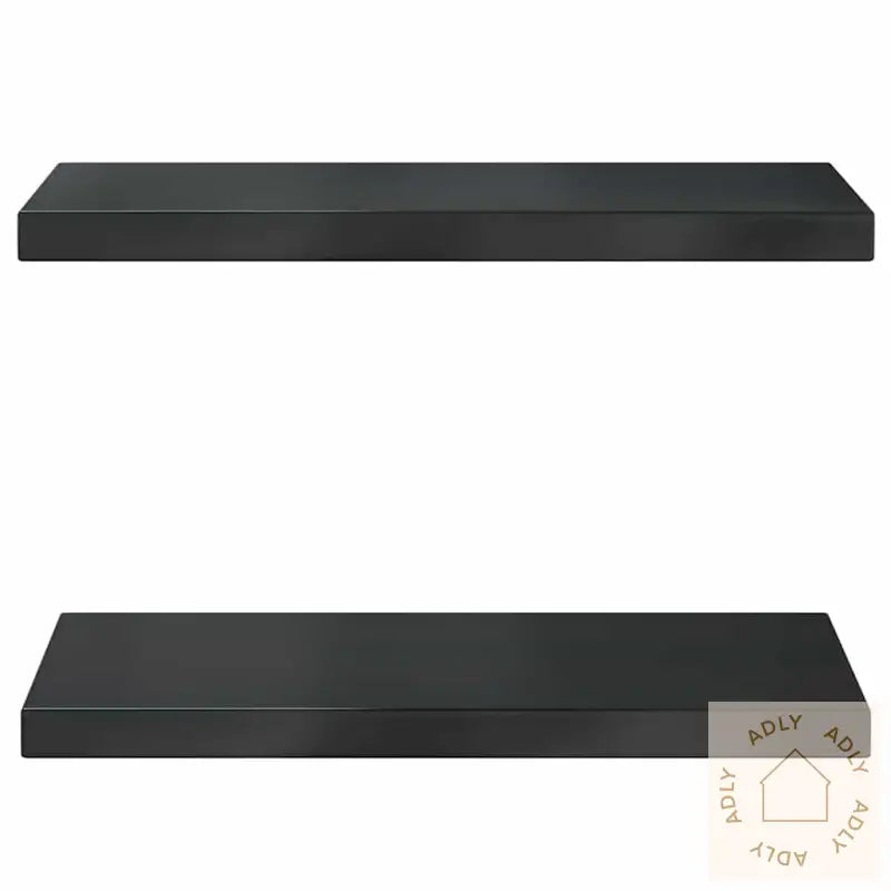 Vegghyller 2 Stk 50X23,5X3 Cm Svart Rustfritt Stål