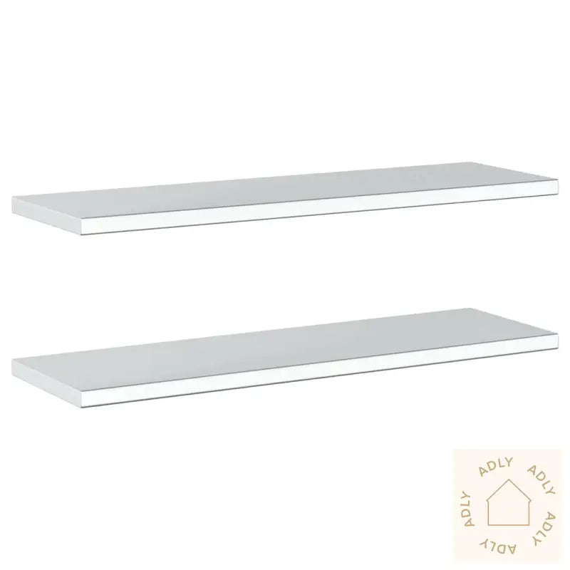 Vegghyller 2 Stk 100X30X3 Cm Sølv Rustfritt Stål