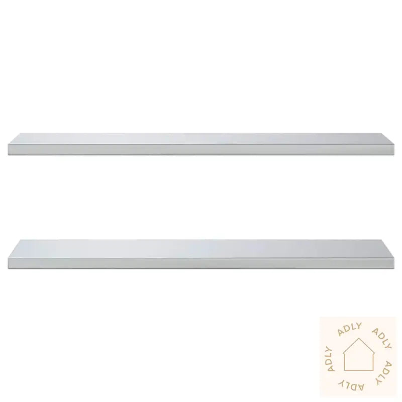 Vegghyller 2 Stk 100X30X3 Cm Sølv Rustfritt Stål