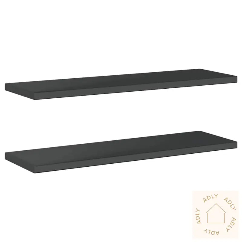 Vegghyller 2 Stk 100X30X3 Cm Svart Rustfritt Stål