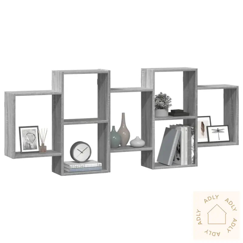 Vegghylle Grå Sonoma 159X18X65 Cm Konstruert Tre