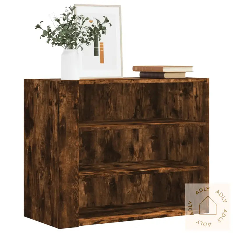 Veggskap Røkt Eik 75X35X60 Cm Konstruert Tre