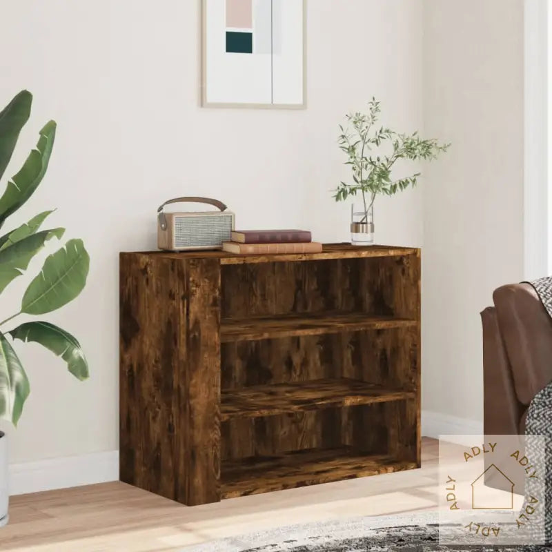 Veggskap Røkt Eik 75X35X60 Cm Konstruert Tre