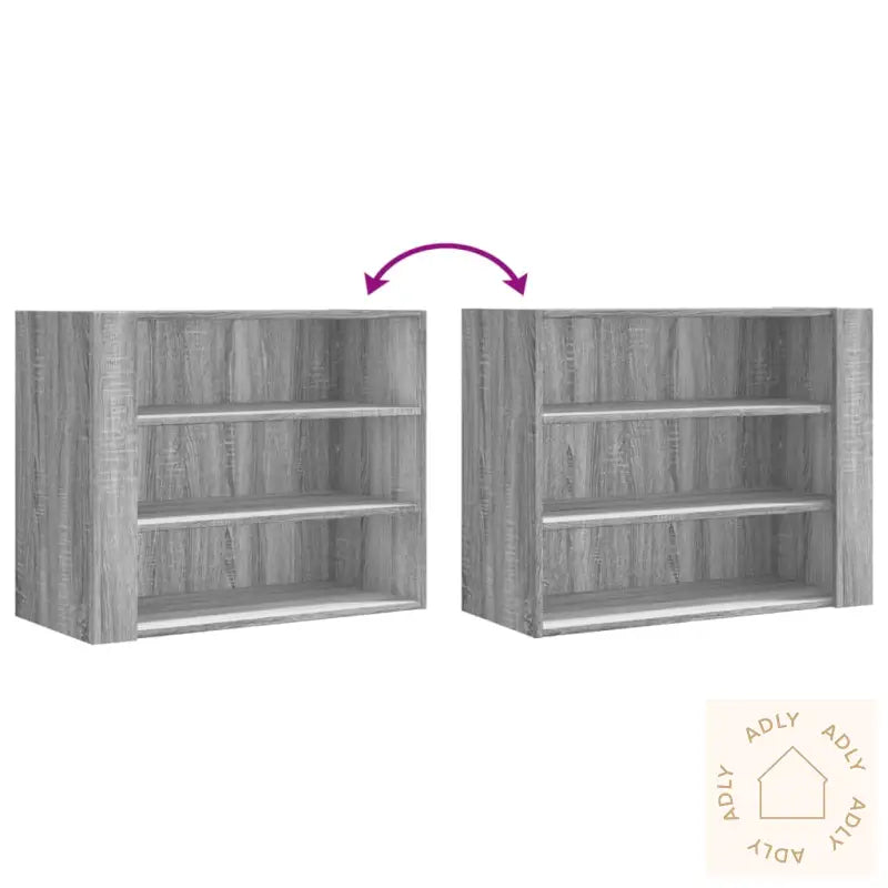 Veggskap Grå Sonoma 75X35X60 Cm Konstruert Tre