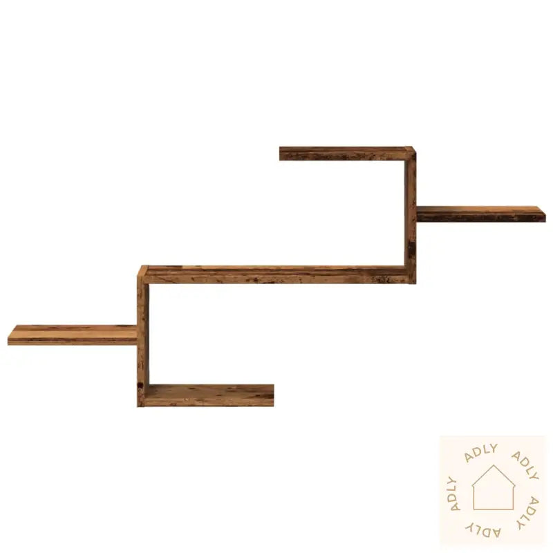 Veggmontert Hjørnehylle Svart 104X15X49 Cm Konstruert Tre