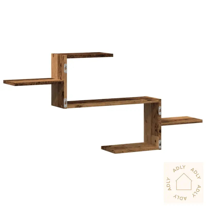 Veggmontert Hjørnehylle Svart 104X15X49 Cm Konstruert Tre