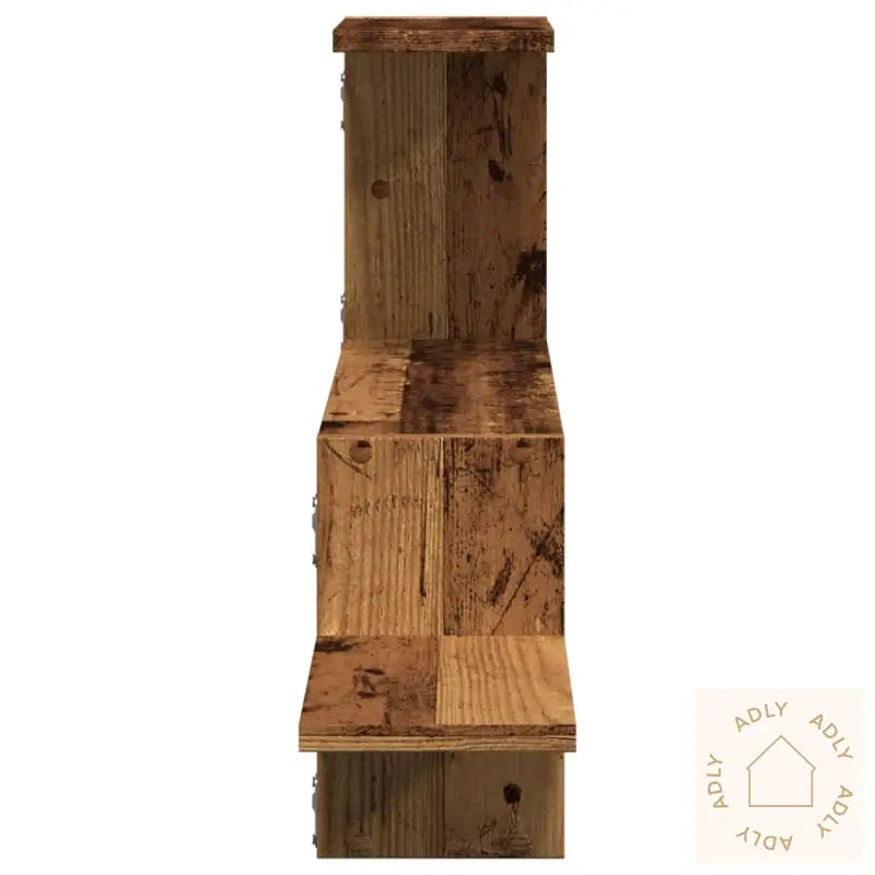 Veggmontert Hjørnehylle Svart 104X15X49 Cm Konstruert Tre