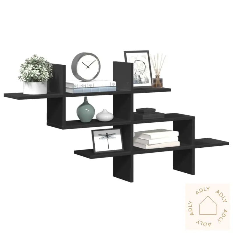 Vegghylle Svart 124,5X18X60,5 Cm Konstruert Tre