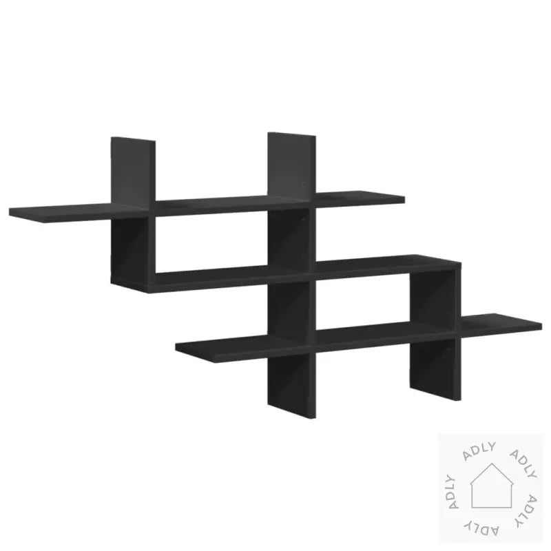 Vegghylle Svart 124,5X18X60,5 Cm Konstruert Tre