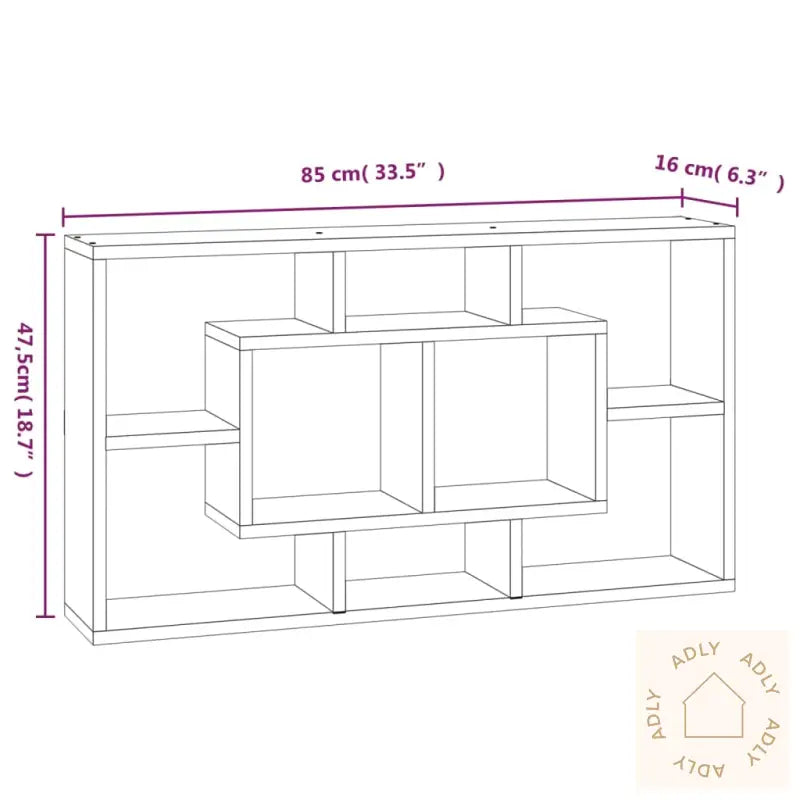 Vegghylle Med 8 Rom Svart