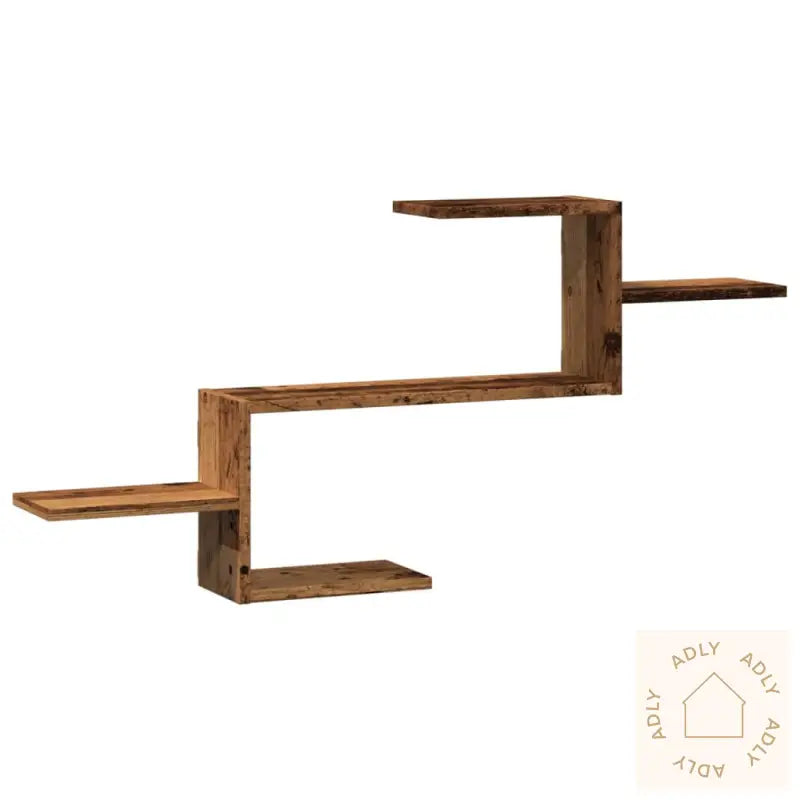 Veggmontert Hjørnehylle Svart 104X15X49 Cm Konstruert Tre