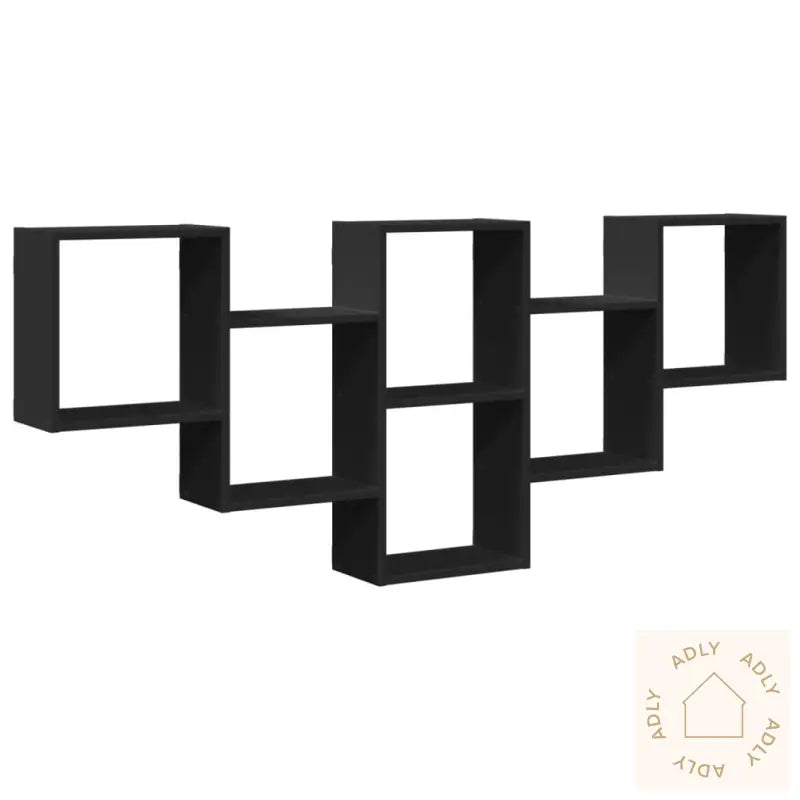 Vegghylle Svart 159X18X66 Cm Konstruert Tre