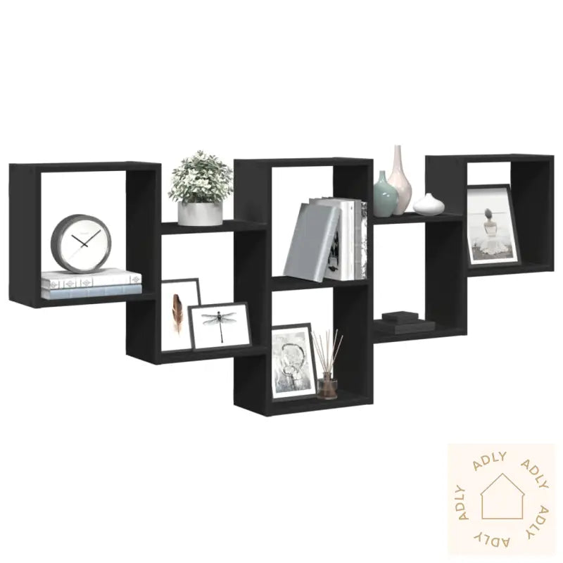 Vegghylle Svart 159X18X66 Cm Konstruert Tre