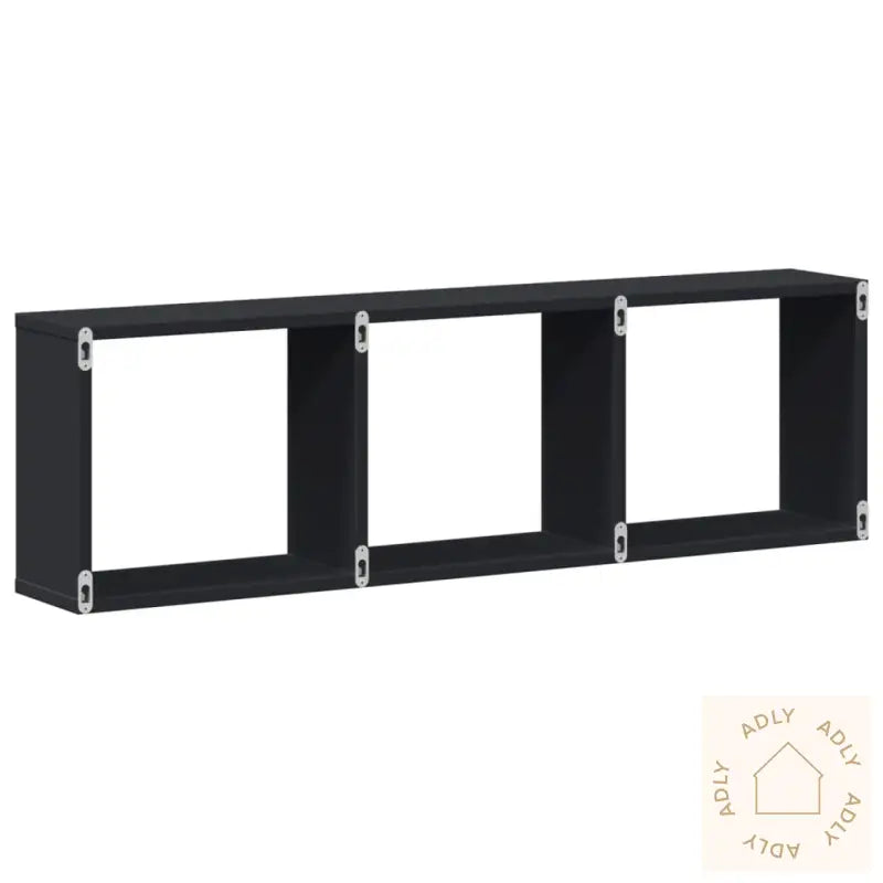 Veggskap 100X16X30 Cm Svart Konstruert Tre