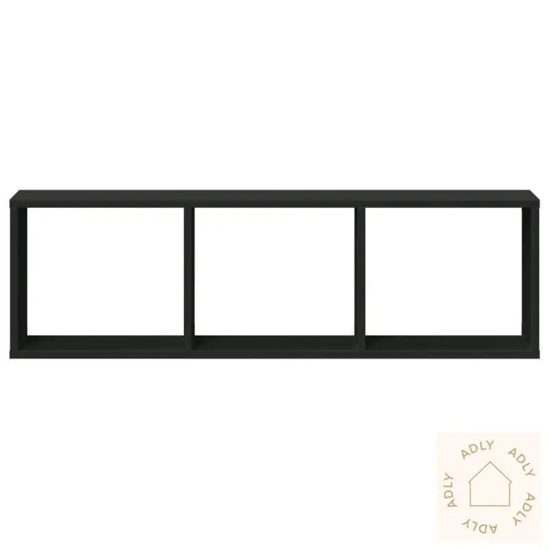 Veggskap 100X16X30 Cm Svart Konstruert Tre
