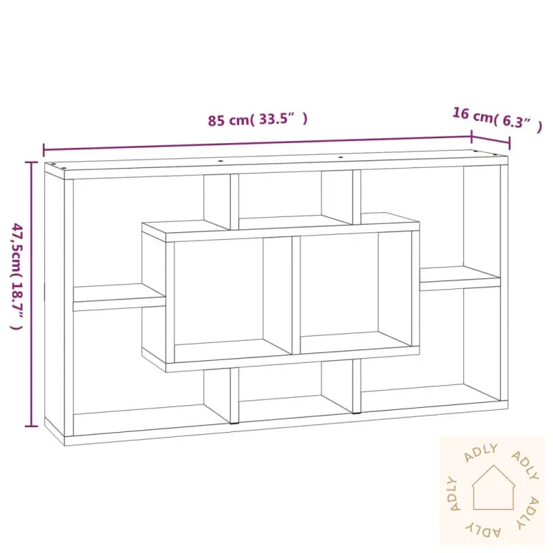 Vegghylle Med 8 Rom Høyglans Hvit