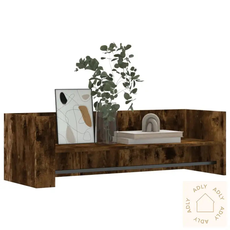 Vegghylle Røkt Eik 100X35X30,5 Cm Konstruert Tre
