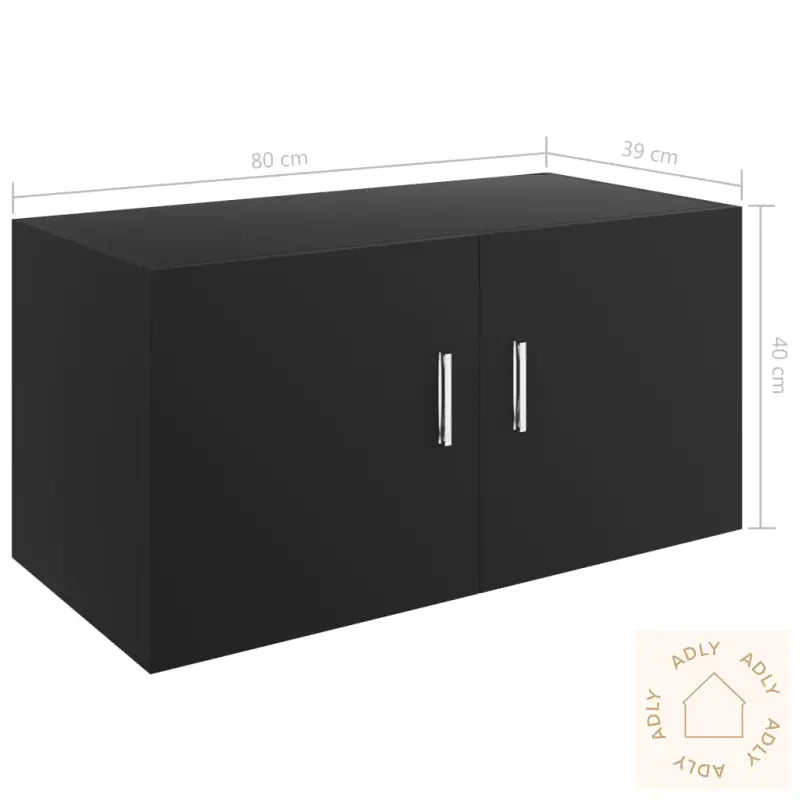 Veggmontert Skap Svart 80X39X40 Cm Konstruert Tre