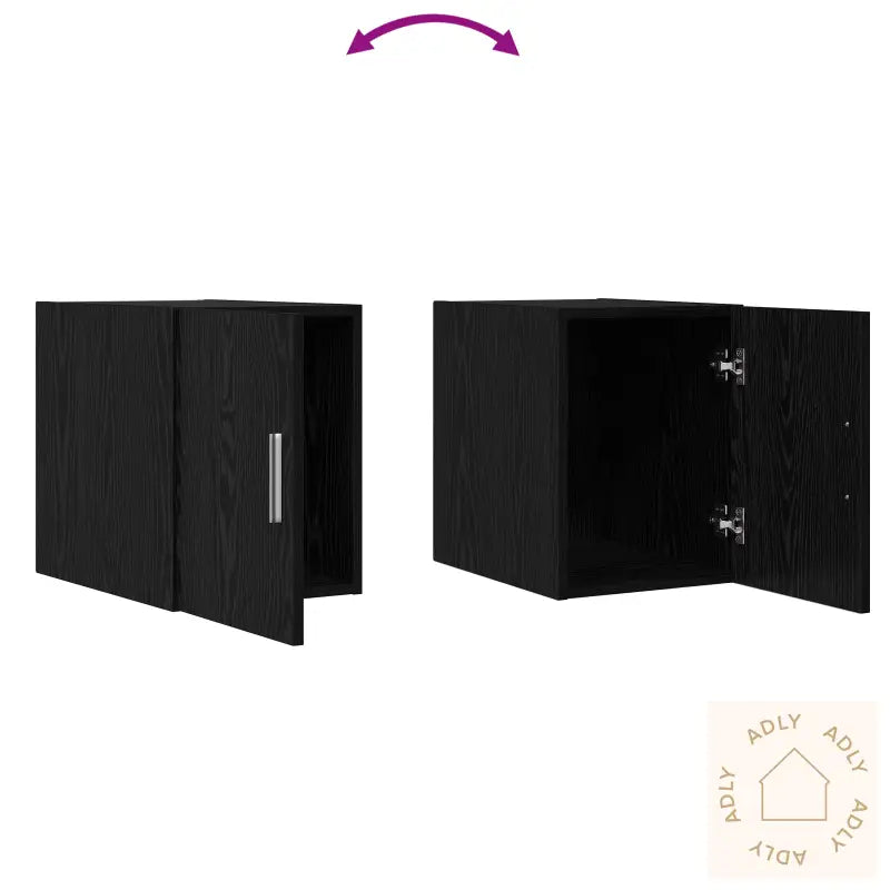 Vegghylle Svart Eik 30X42.5X40 Cm Konstruert Tre