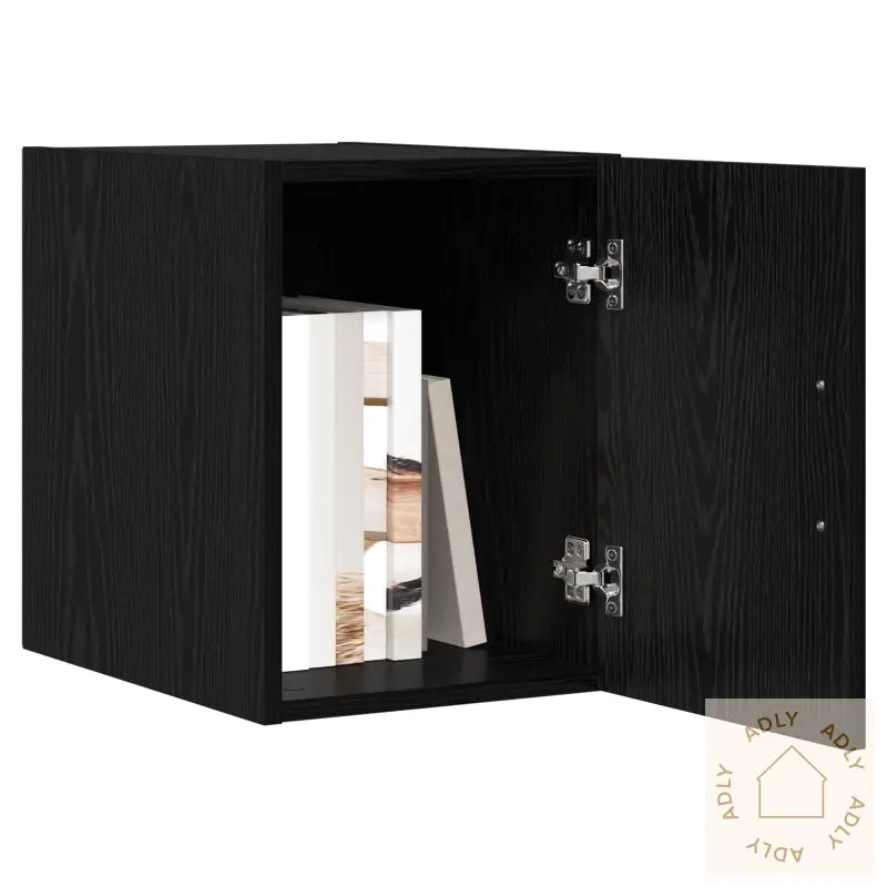 Vegghylle Svart Eik 30X42.5X40 Cm Konstruert Tre