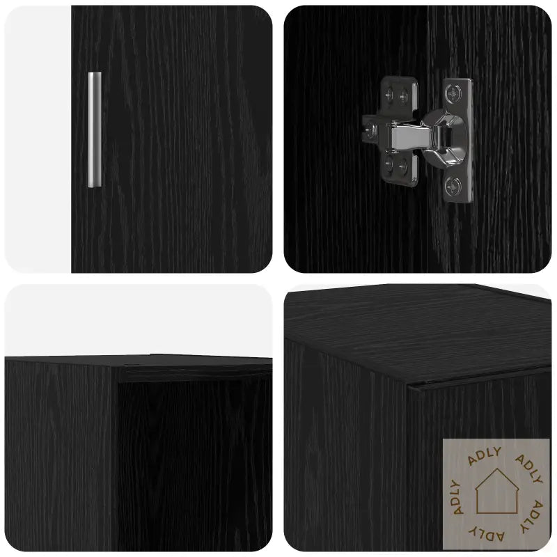 Vegghylle Svart Eik 30X42.5X40 Cm Konstruert Tre