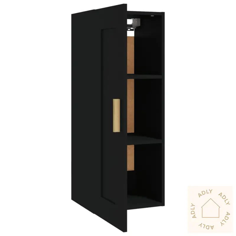 Veggskap Svart 35X34X90 Cm Konstruert Tre